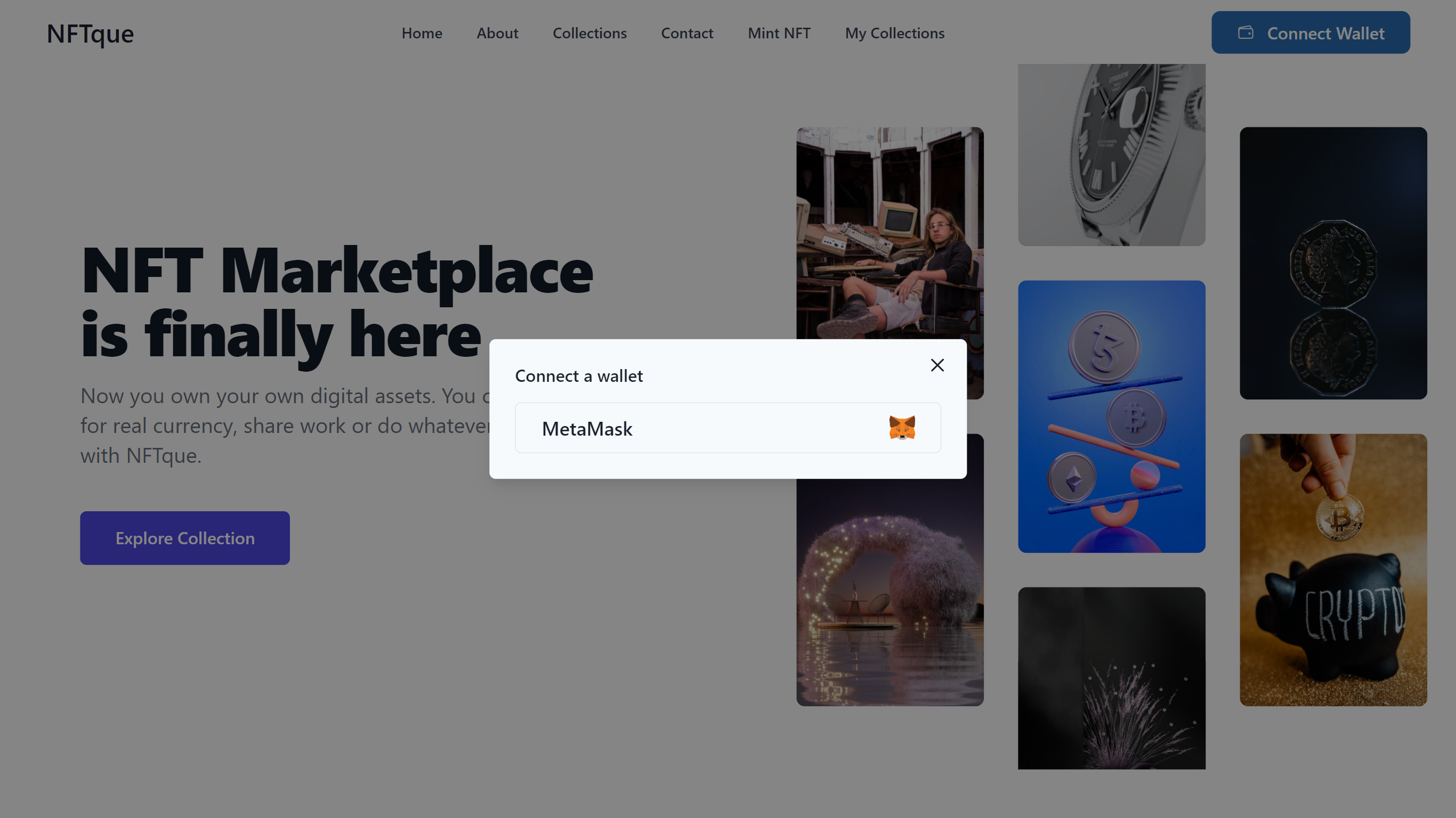 NFTque connect wallet